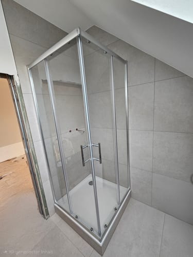 Customer photo review of SONNI Duschkabine Eckeinstieg Schiebetür ohne Duschtasse Ablaufgarnitur 70-120cm Höhe 185cm/195cm