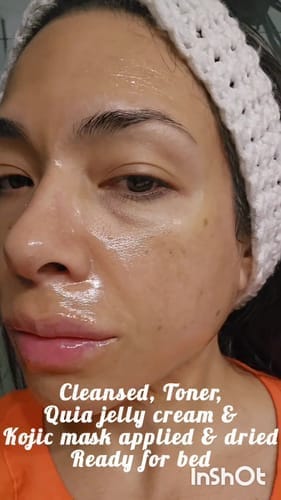 Customer photo review of Kojic Acid Turmeric Night Wrapping Mask