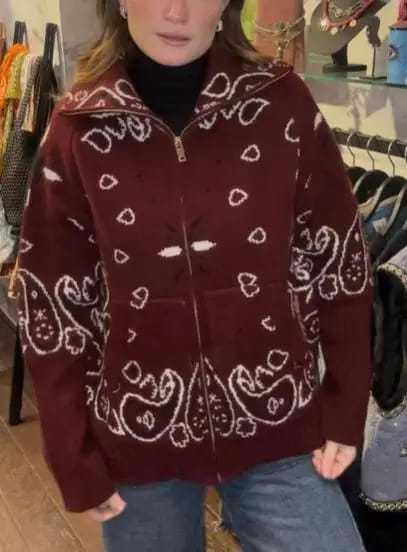 Customer photo review of Stacey Paisley Knitted Cardigan