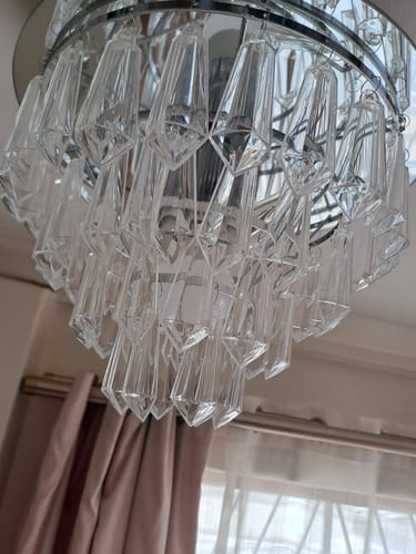 Customer photo review of Monaco Chrome Pendant with Clear Acrylic Crystals