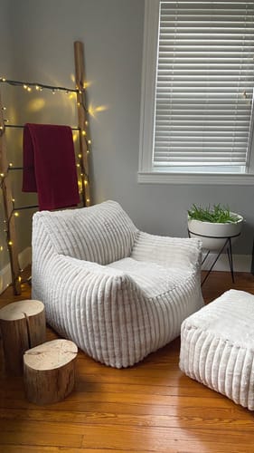 Customer photo review of SINGLE-SEATER FOAM BEAN BAG CHAIR - CHANNEL CORD