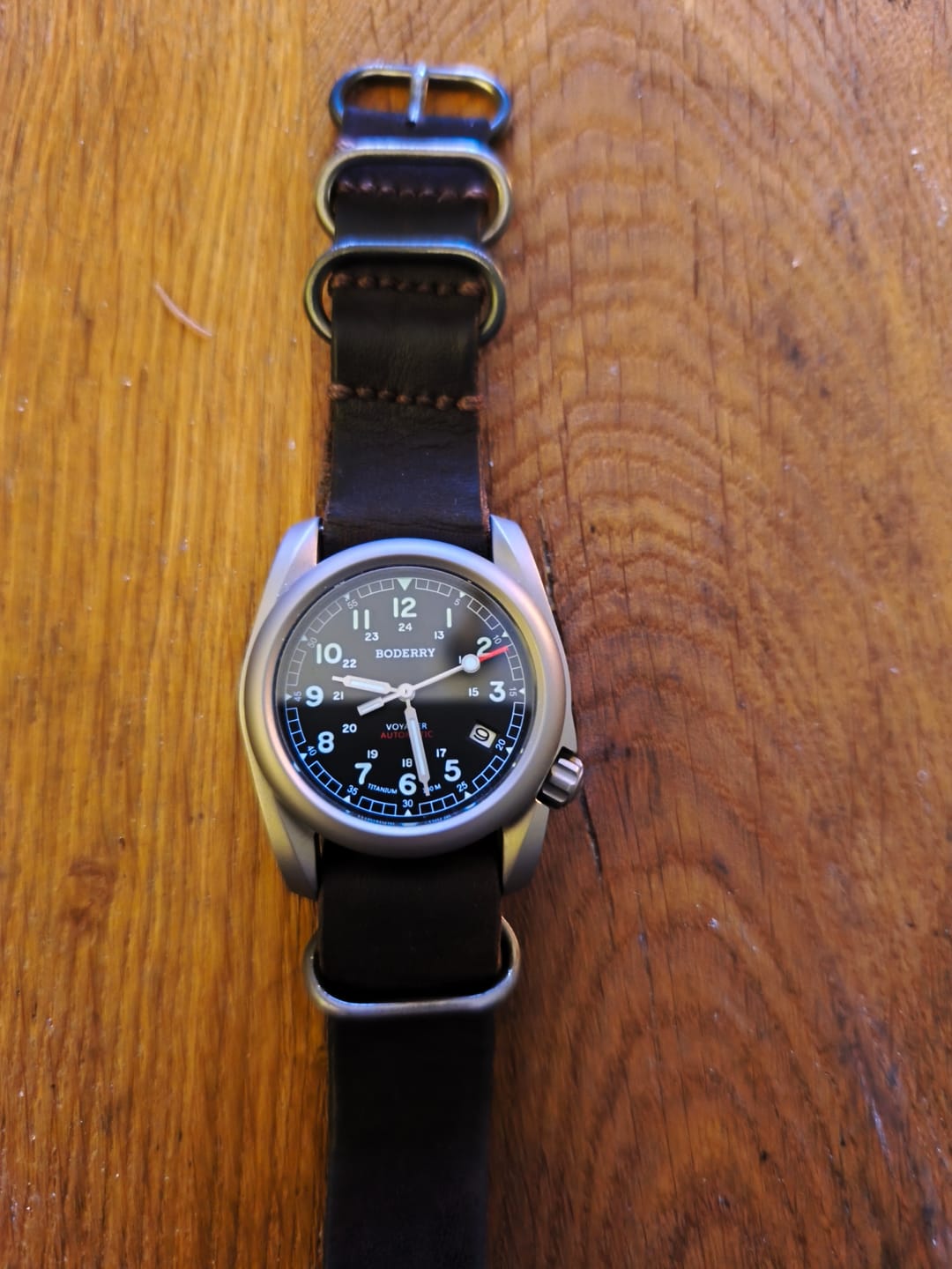 Customer photo review of VOYAGER - 100M Waterproof Titanium Automatic Field Watch | Black
