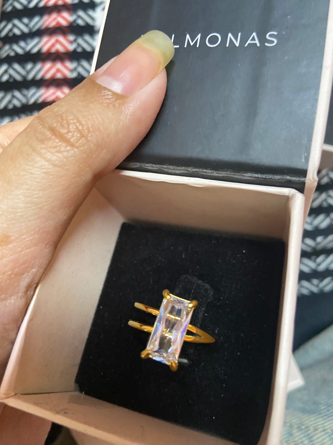 Customer photo review of Stacked Zirconia Gold Ring