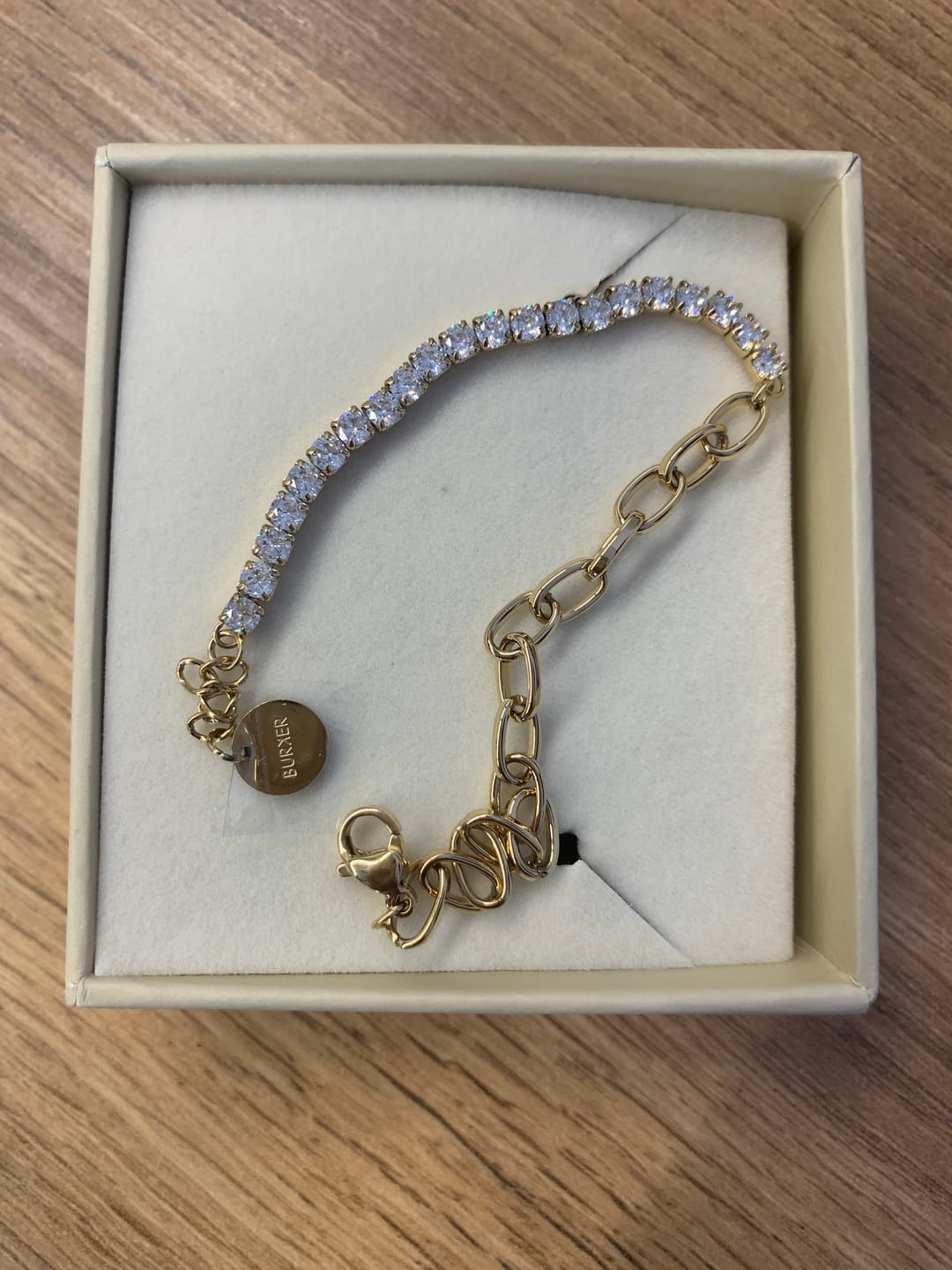 Customer photo review of Jade Gold Bracelet