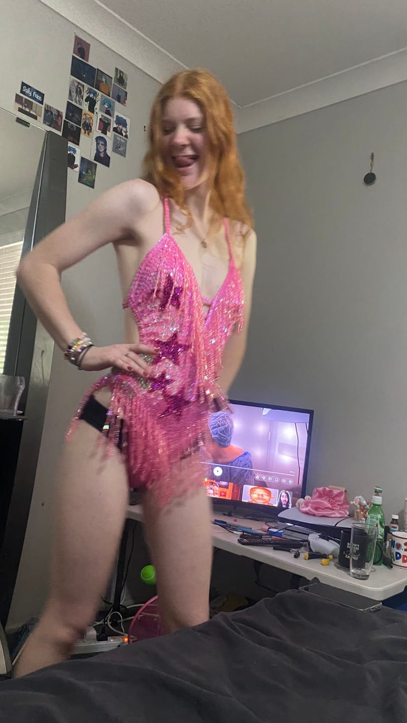 Customer photo review of Stargazer Bodysuit - Pink