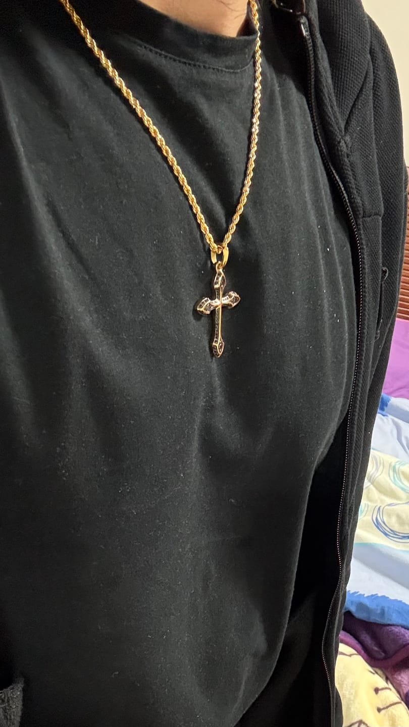 Customer photo review of Diamond Cross Pendant