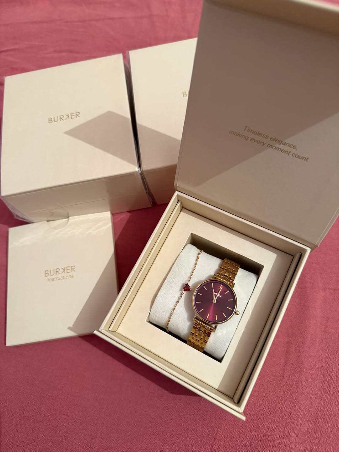 Customer photo review of Ruby Petite Gold Burgundy