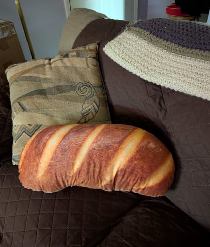 Customer photo review of Giant Bread Loaf Soft Plush Cushion Pillow Toy