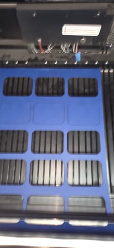 Customer photo review of Thick Leatherette Sheet - Blue / Black (12"x24")