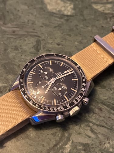 Customer photo review of Beige Nylon Watch Strap