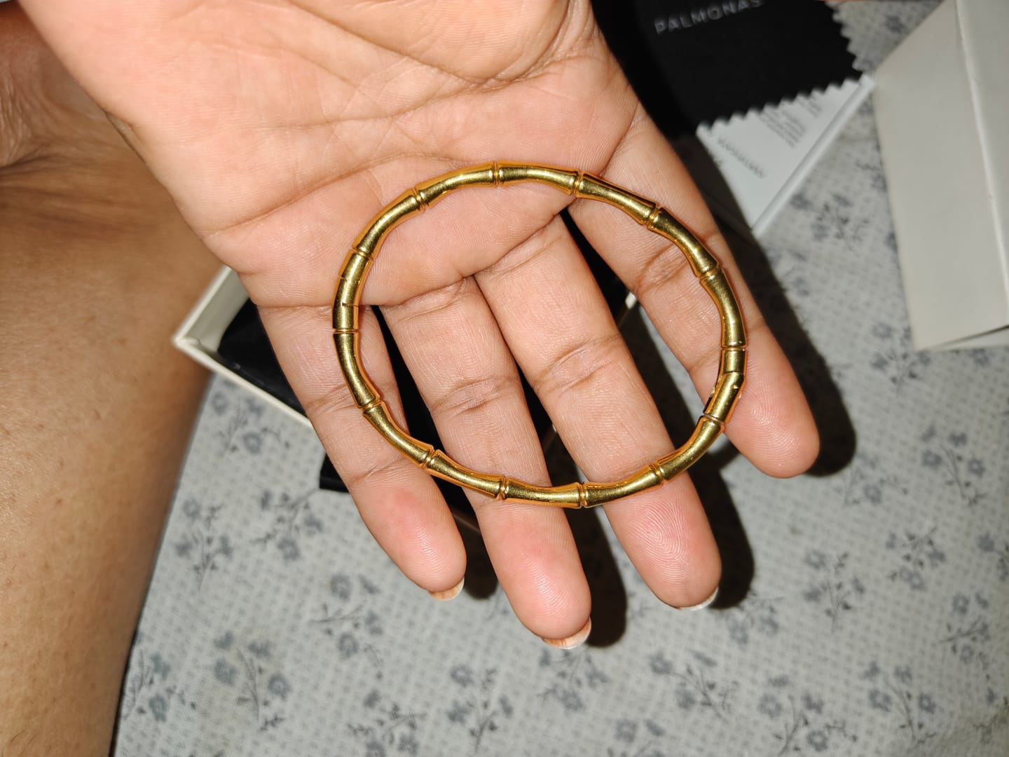 Customer photo review of Golden Bamboo Bracelet