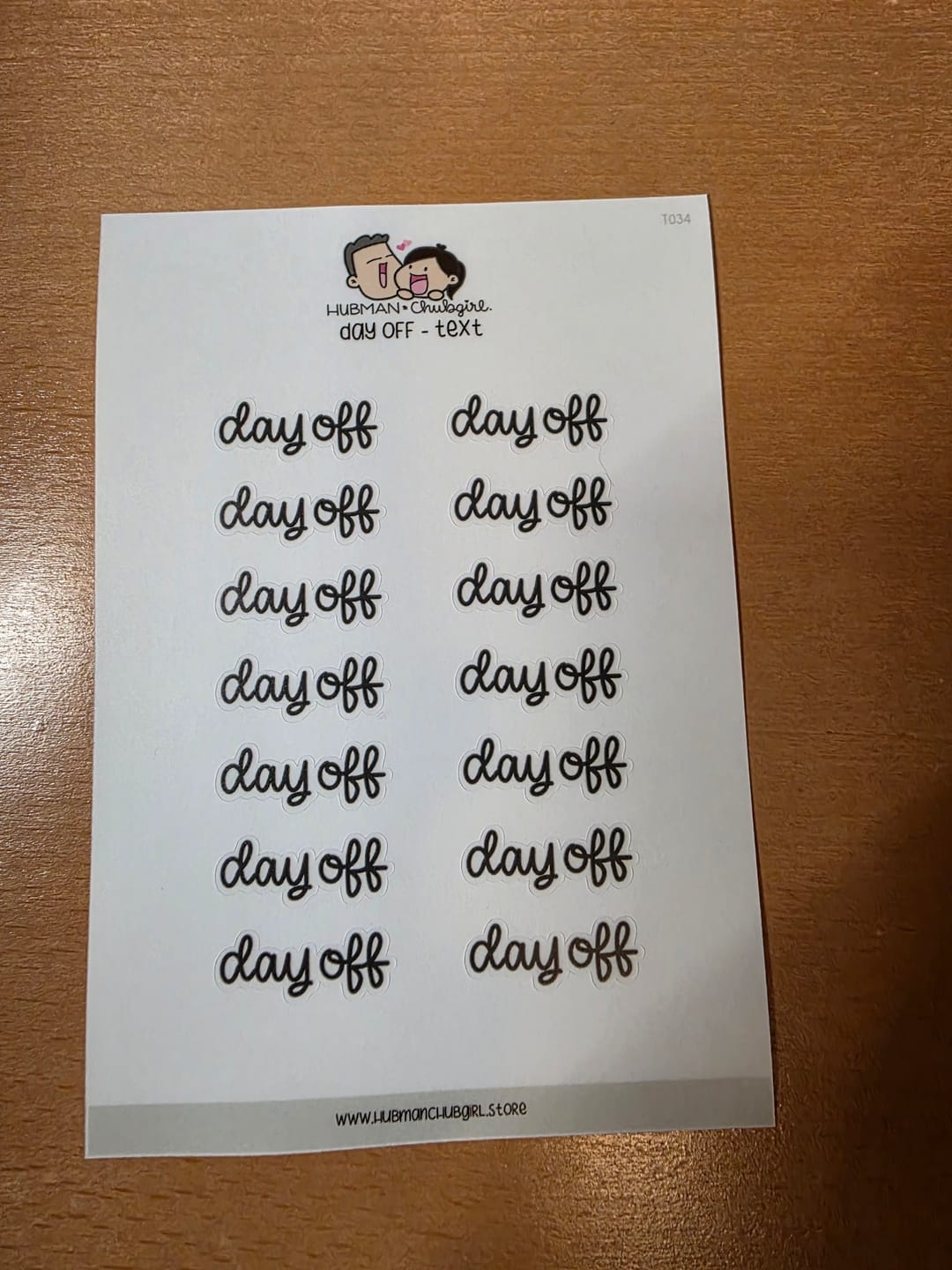 Customer photo review of Day Off Text Planner Stickers