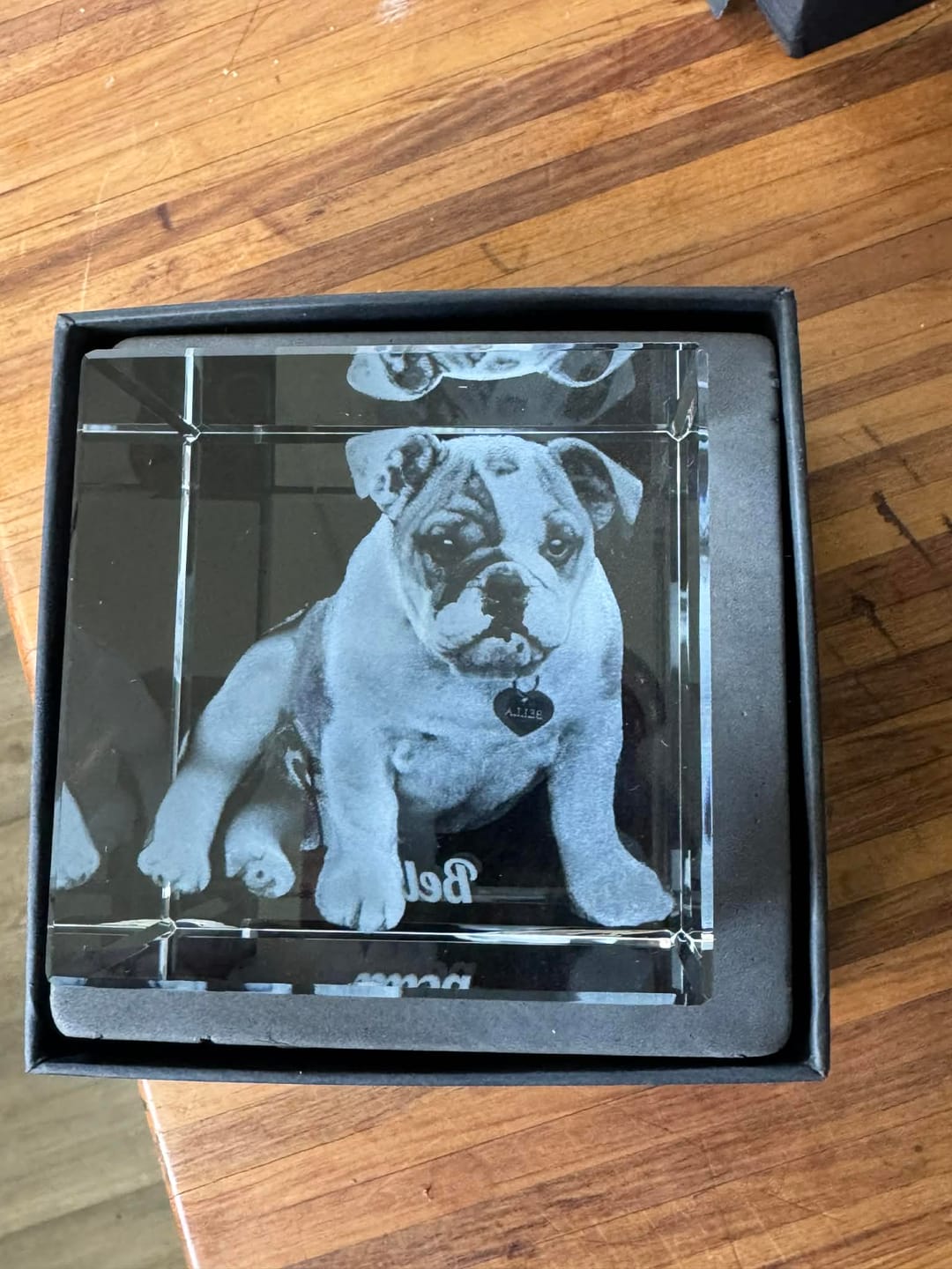 Customer photo review of Large 3D Photo Crystal CUBE - 80mm x 80mm x 80mm