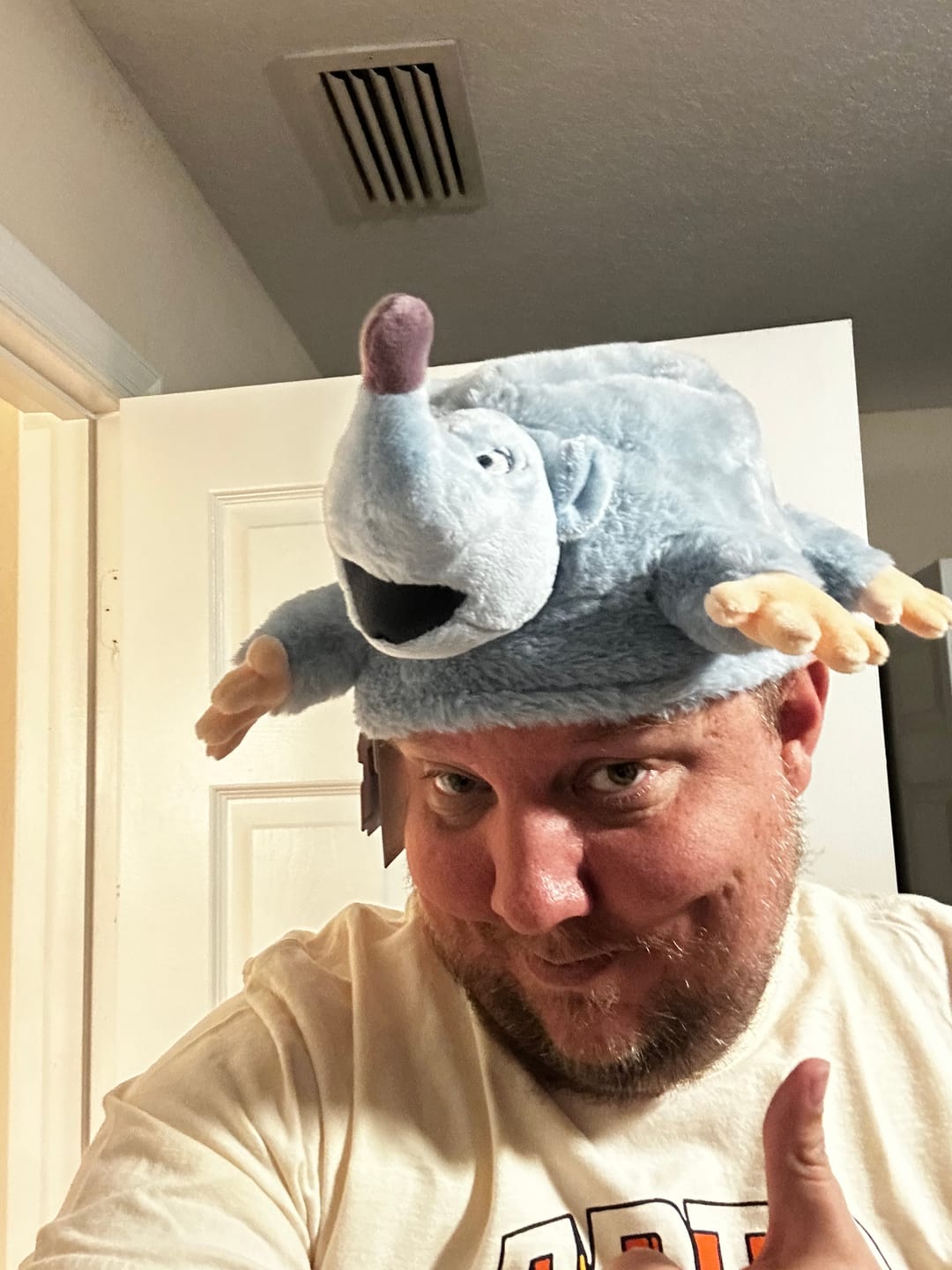 Customer photo review of Disney's A Goofy Movie "Lester's Possum Pal" – Plush Hat