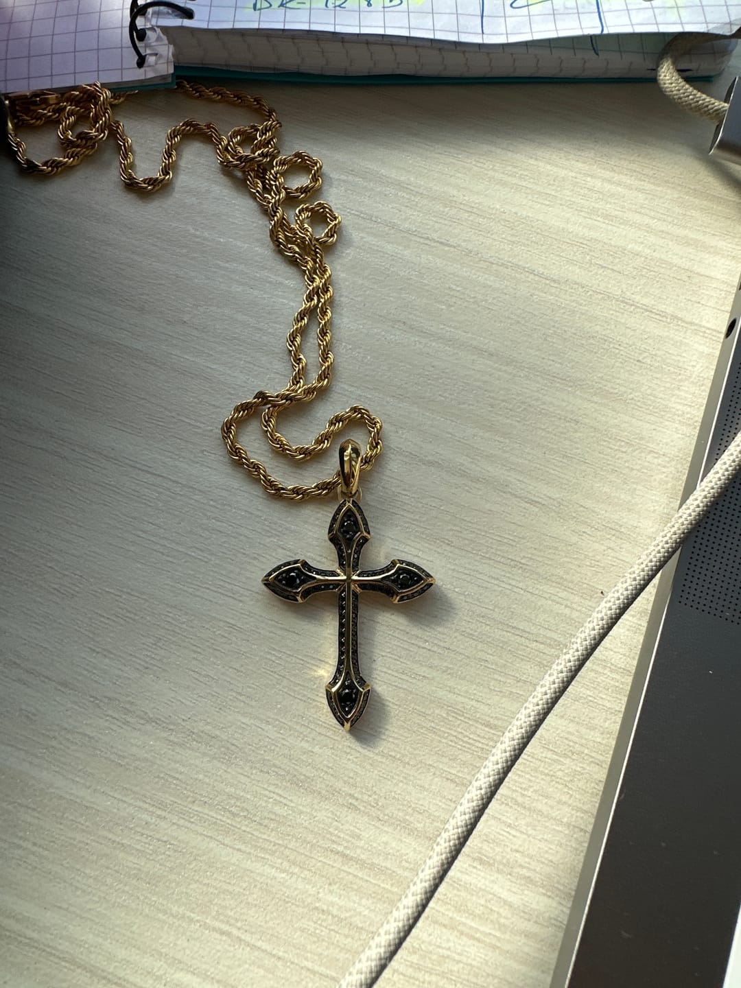Customer photo review of Diamond Cross Pendant