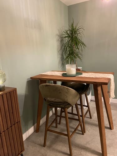 Customer photo review of Scandinavian Solid Oak Breakfast Bar