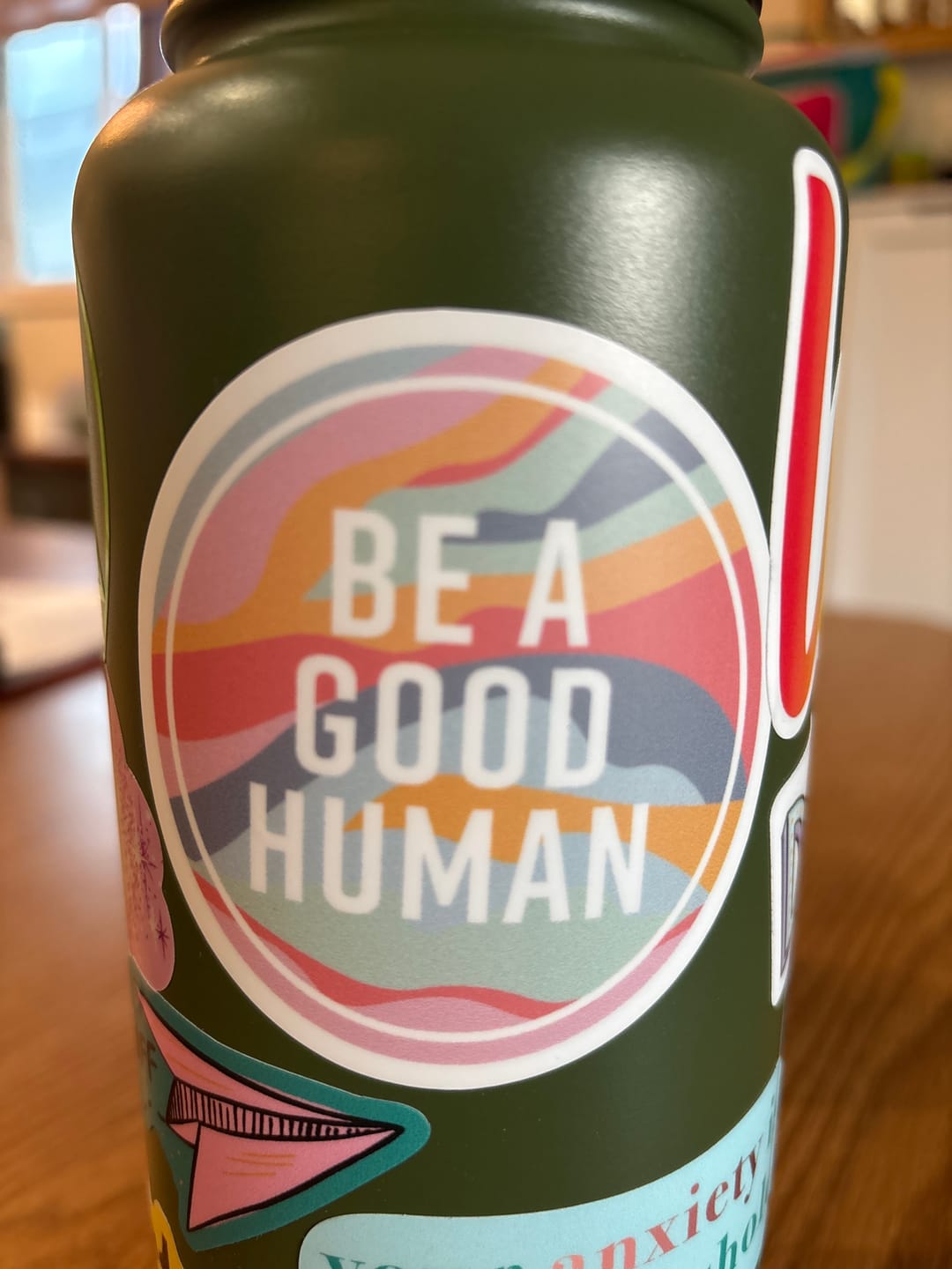 Customer photo review of Be A Good Human Sticker