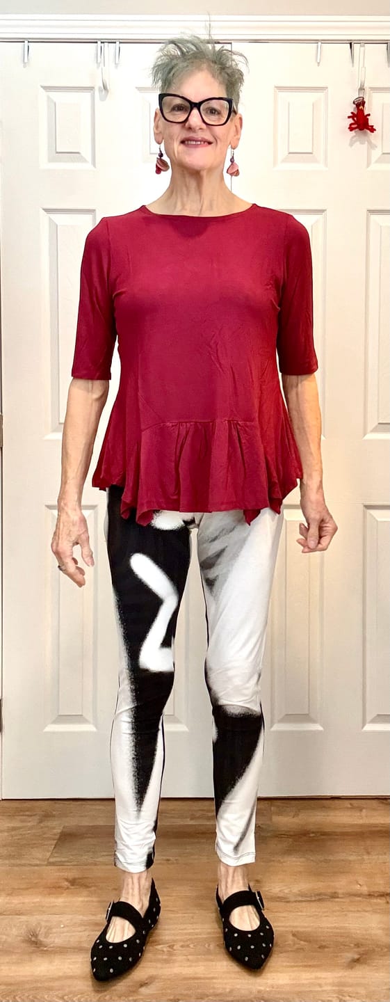 Customer photo review of Addison Flouncy Tee, Maroon