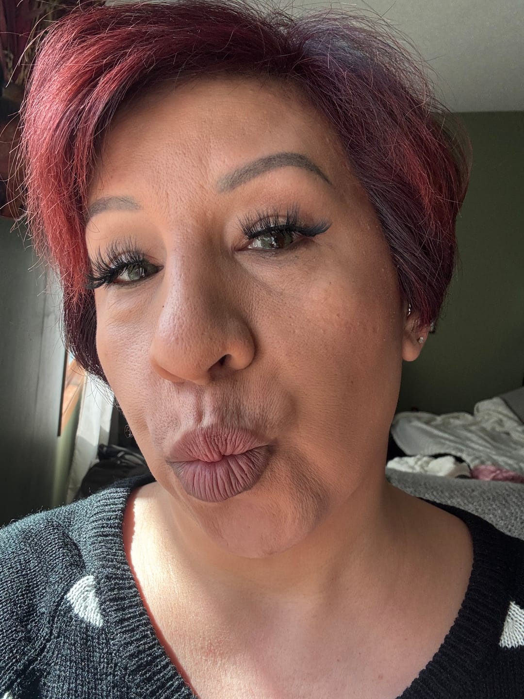 Customer photo review of GLOW  HUSKY GRAY GREEN  Colored Contact Lenses