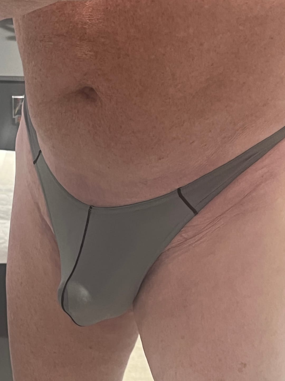 Customer photo review of 3 Pack Men's Low-Rise U-Pouch & Thin Edging Sporty Cut Thongs
