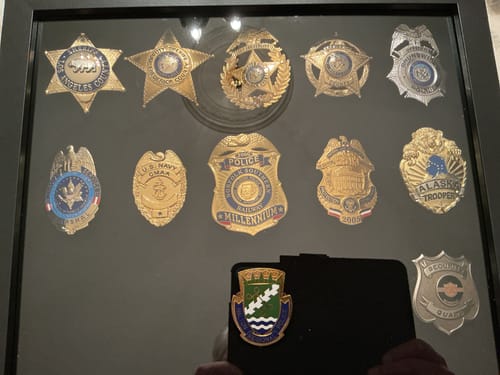 Customer photo review of US Marshal Service Eagle Badge Solid Copper Replica Movie Props