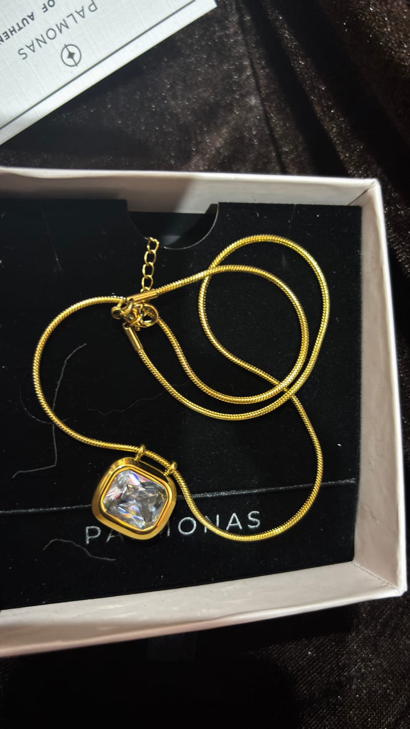 Customer photo review of Octagon Diamond Necklace