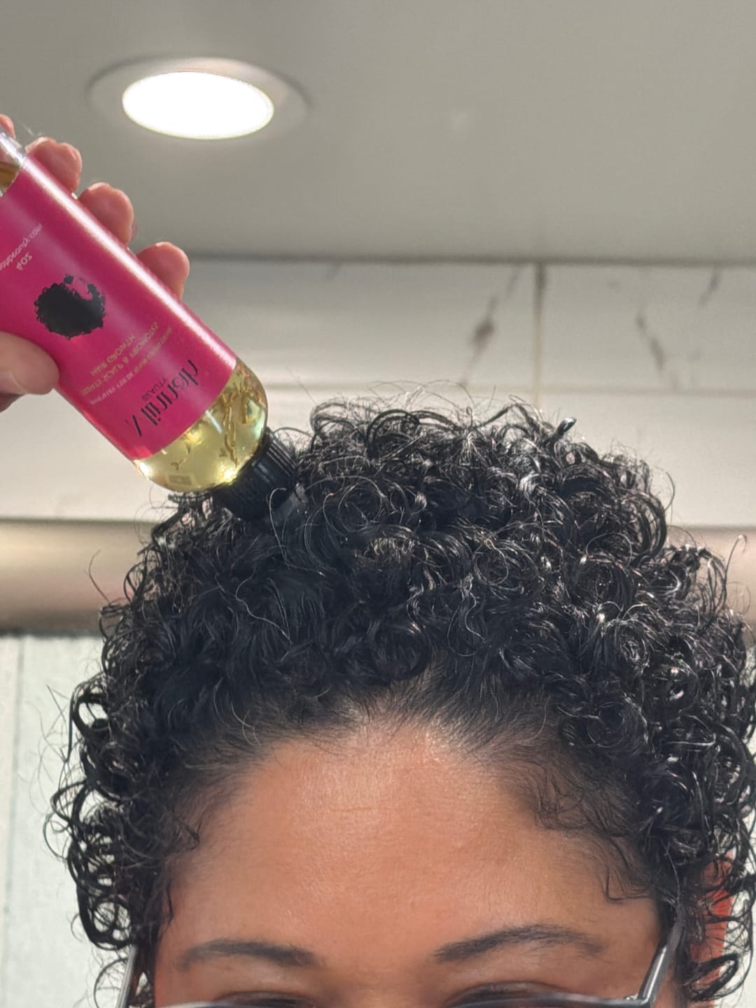 Customer photo review of Herbal Hair Growth Oil 2-in-1 Bundle