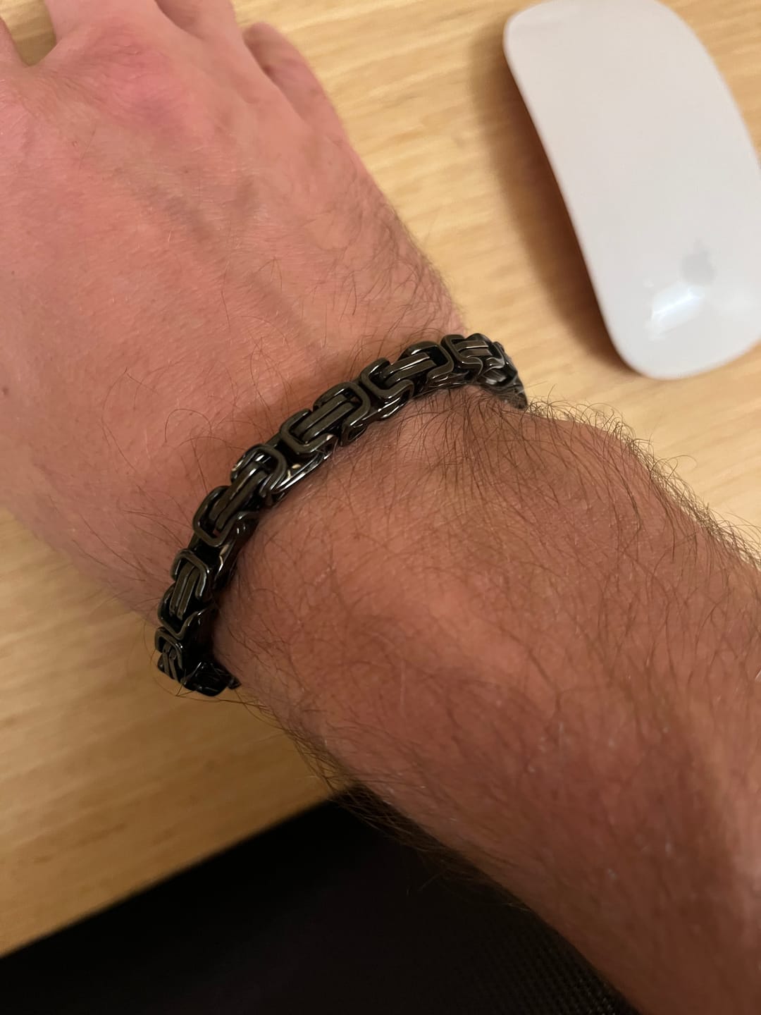 Customer photo review of (Almost Sold Out) To My Son - Love Mom- Bracelet