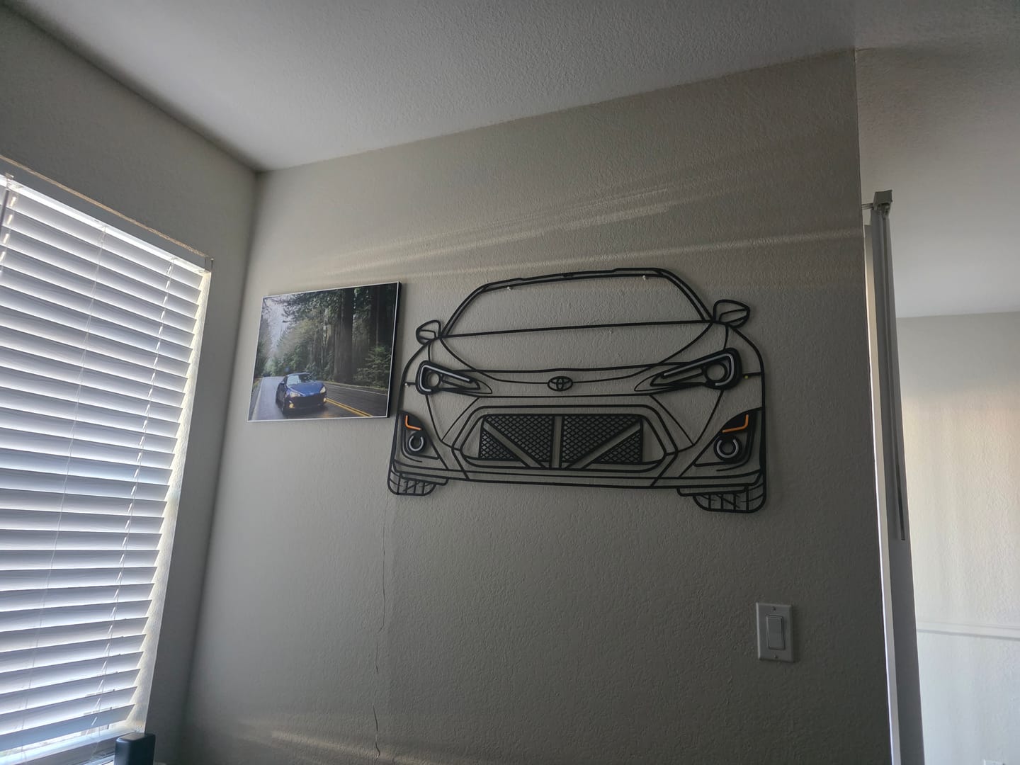 Customer photo review of Your Personalized Metal Neon Car Wall Art - MTN0112