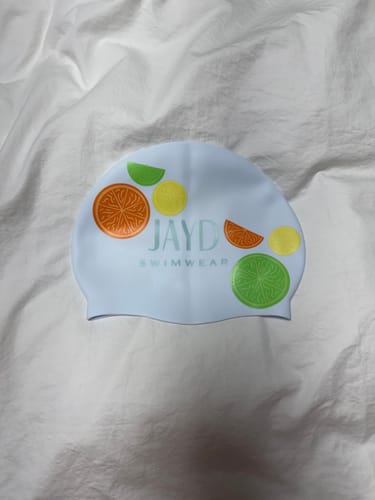 Customer photo review of JAYD Swim Cap || Zesty Fresh