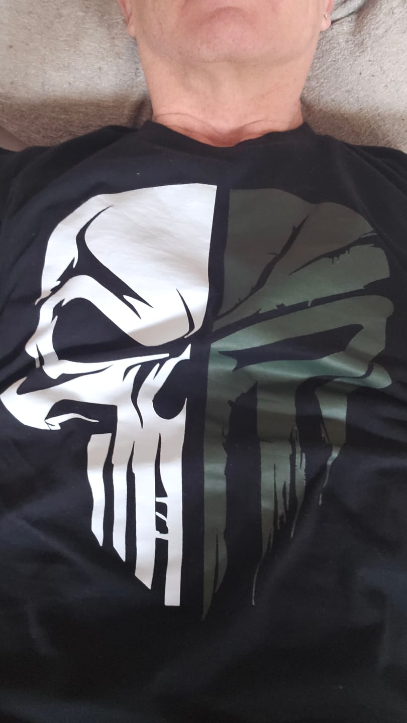 Customer photo review of Military skull t-shirt
