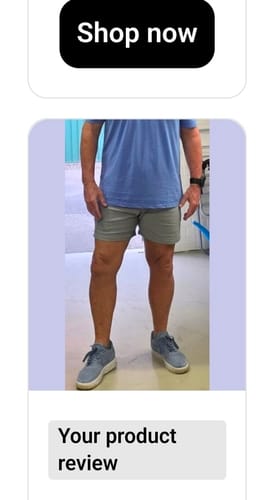 Customer photo review of Ultra-Stretch 5" Chino Shorts - Sky Blue