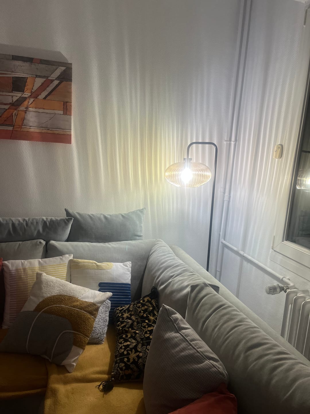 Customer photo review of Lampadaire en verre vintage CRISTALI | A personnaliser