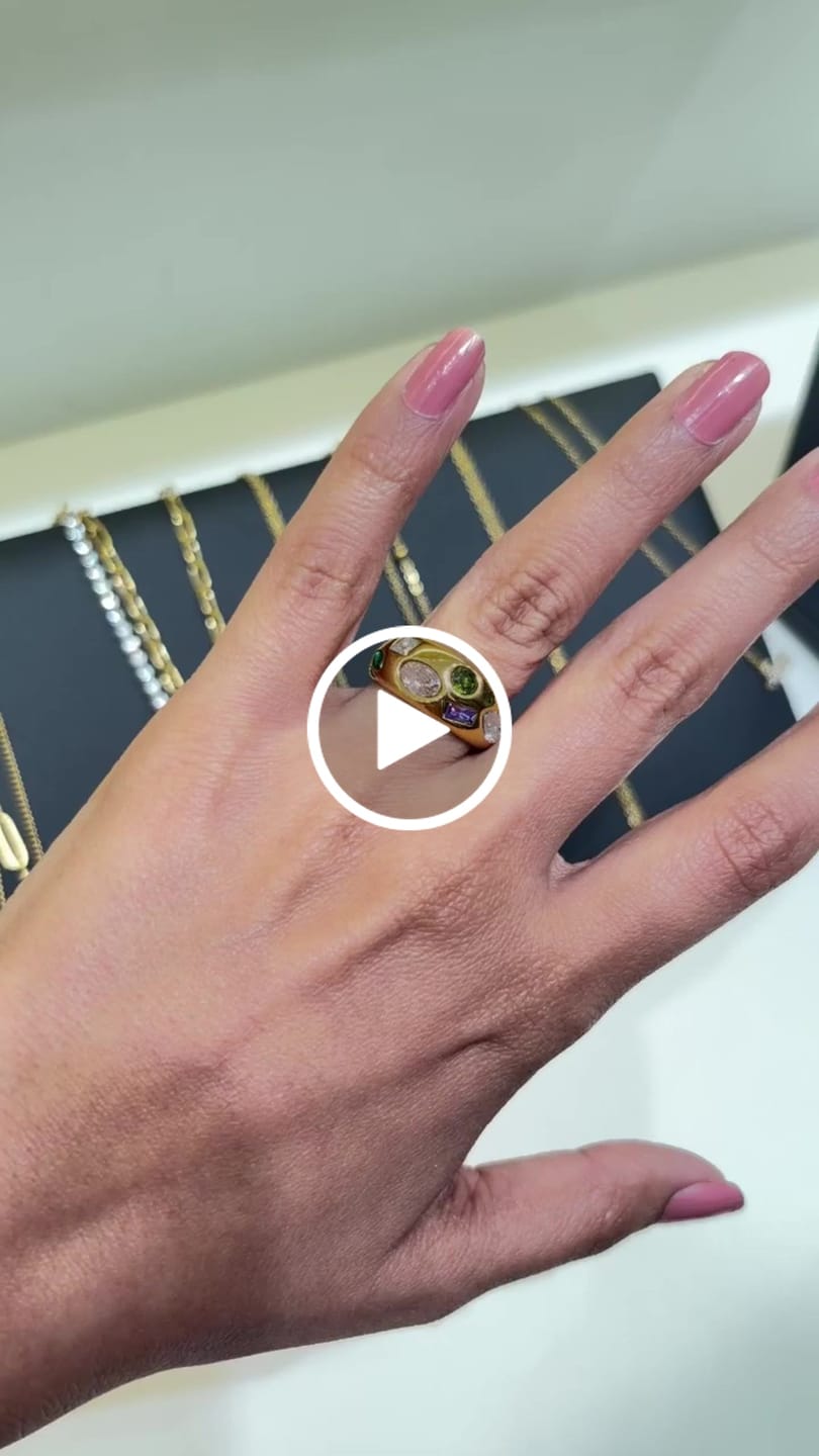 Customer video review of Multi Stone Unique Gold Ring