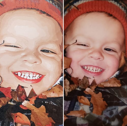 Customer photo review of Custom Paint By Numbers - Personalized Portraits Art