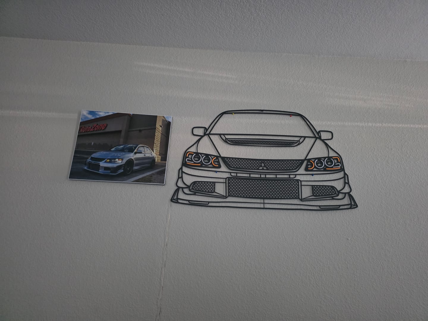 Customer photo review of Your Personalized Metal Neon Car Wall Art - MTN0112
