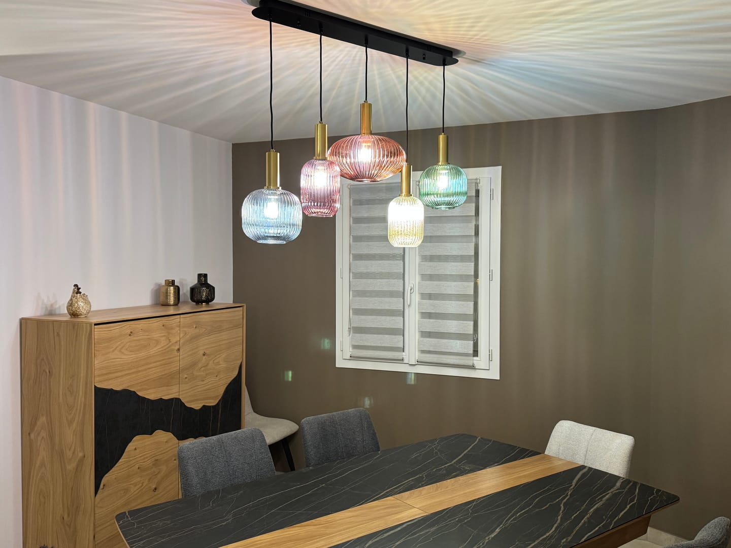 Customer photo review of Suspension chic en verre vintage CRISTALI | 100% Personnalisable