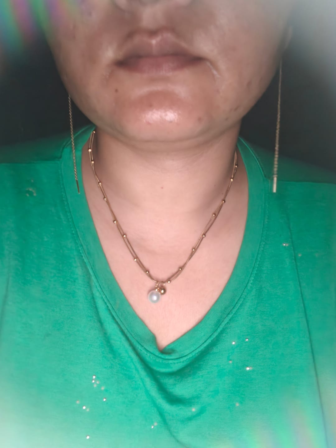 Customer photo review of Elegant Pearl Drop Beaded Layer Necklace