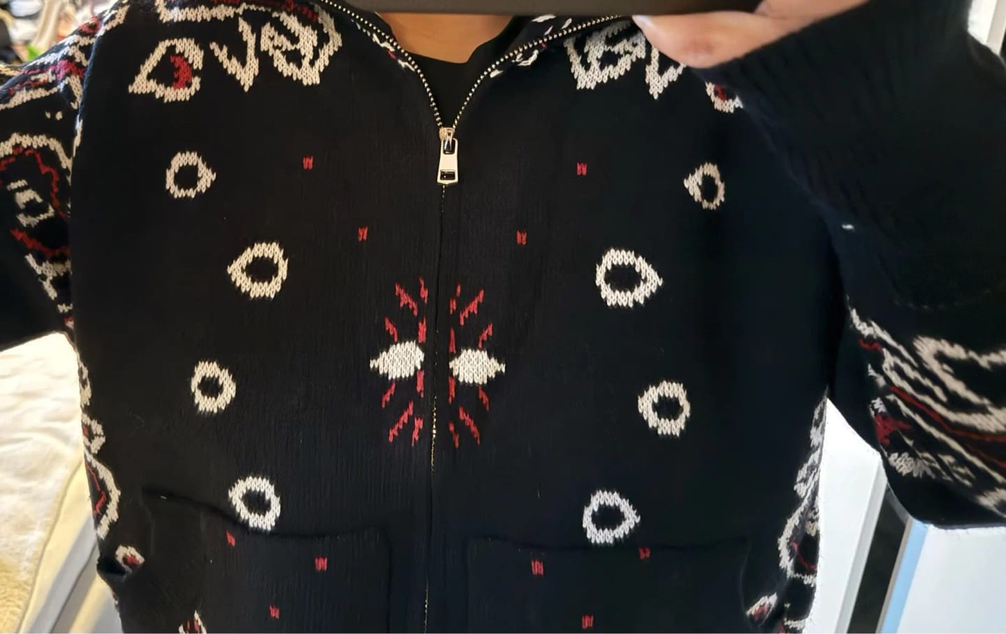 Customer photo review of Stacey Paisley Knitted Cardigan