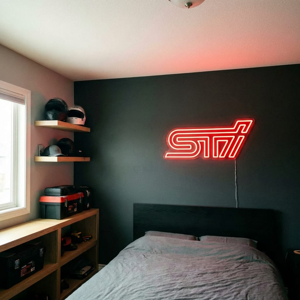 Customer photo review of Subaru STI Inspired LED Neon Sign