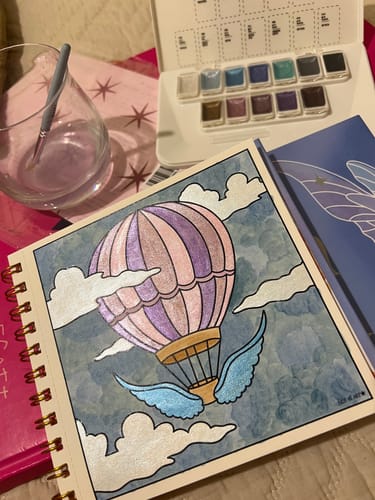 Customer photo review of HIMI SET DE ACUARELA METALIZADA 12 COLORES SELECCIÓN PLATA