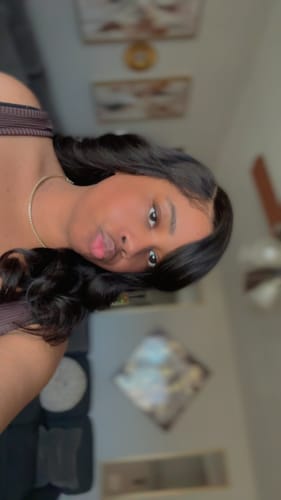 Customer photo review of CurlyMe Bleached Knots 250% Density C Part 9x6 Body Wave Wear Go Glueless Wig With Baby Hair