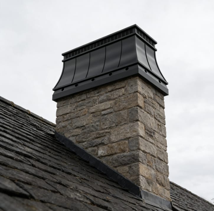 Customer photo review of MASTER Custom Flat Stainless Chimney Cap Curved With Seams MS-F03