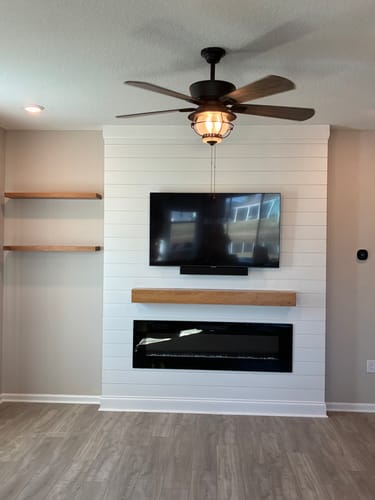 Customer photo review of Rustic Floating Shelves