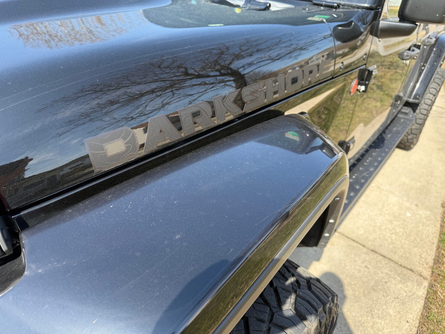 Customer photo review of Premium Black Topo Hood Lettering | Set of 2