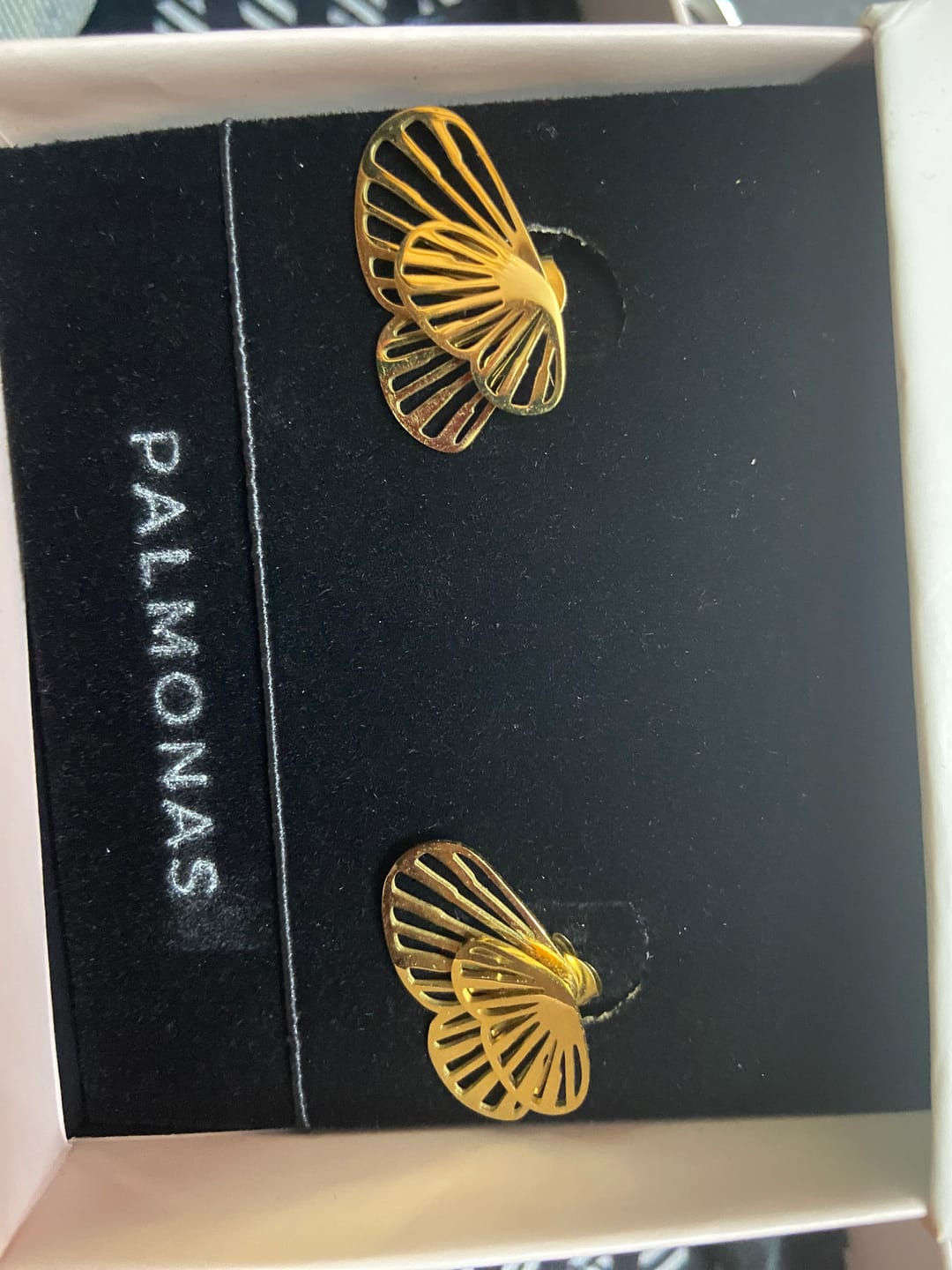 Customer photo review of Butterfly Wing Stud Earrings