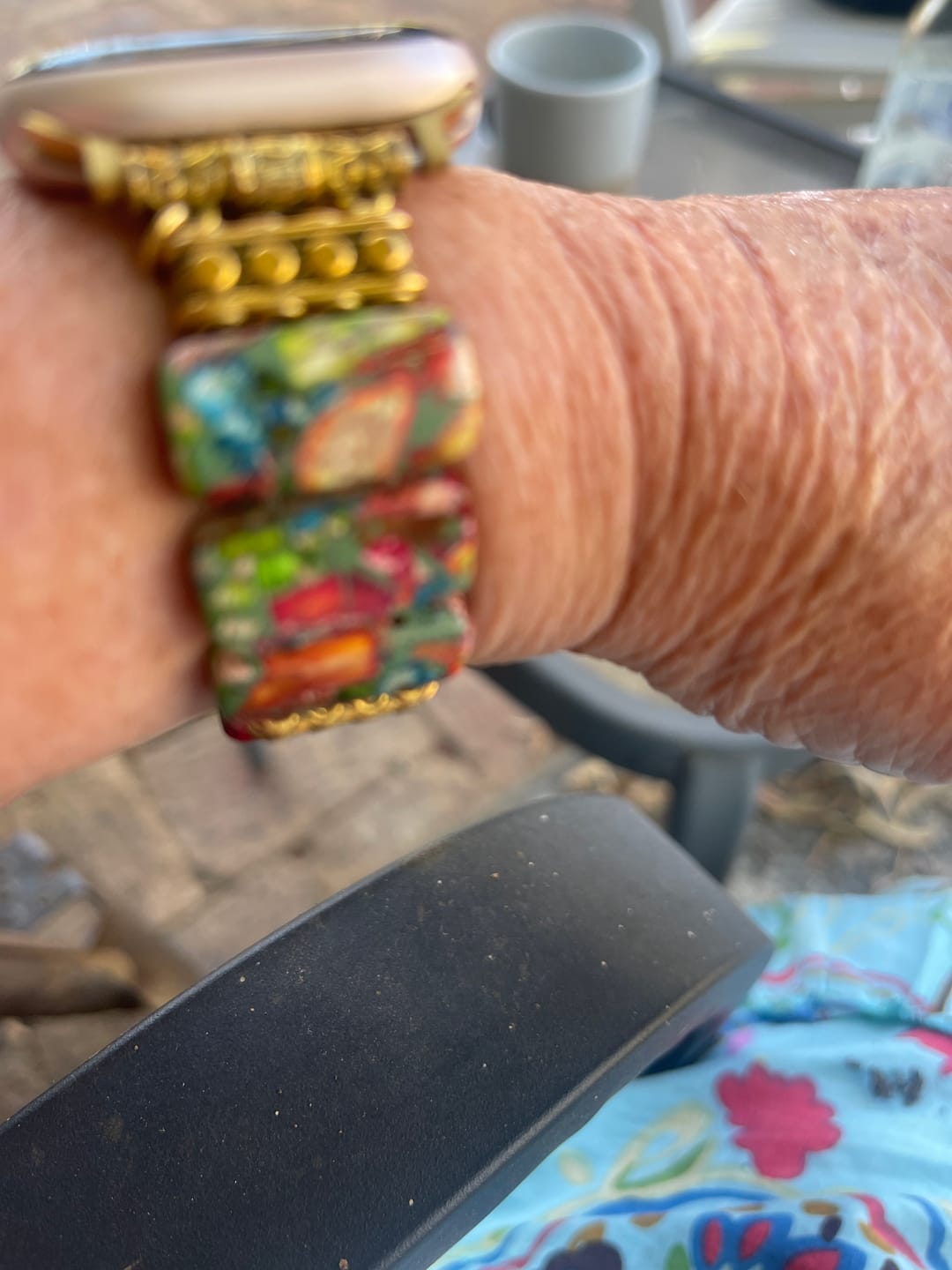 Customer photo review of Chic Flower Stretch Apple Watch Strap