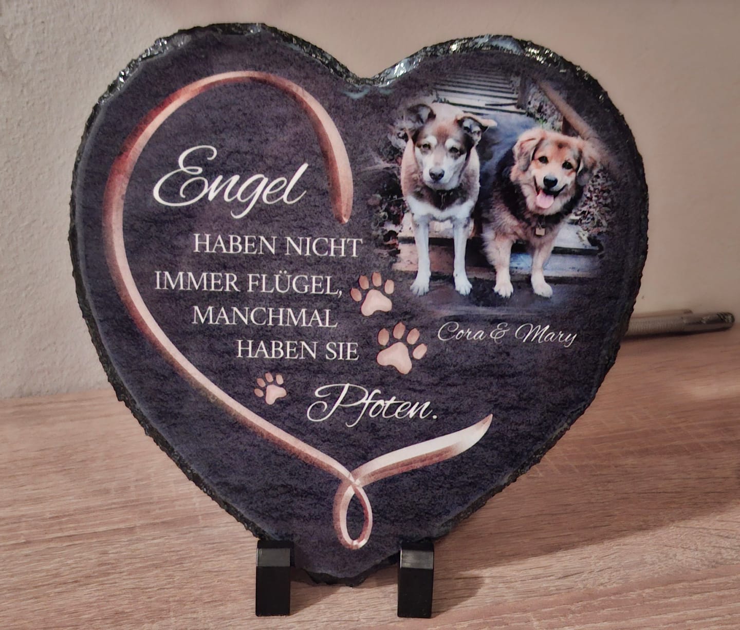 Customer photo review of Engel haben Pfoten - Individuelles Schieferherz