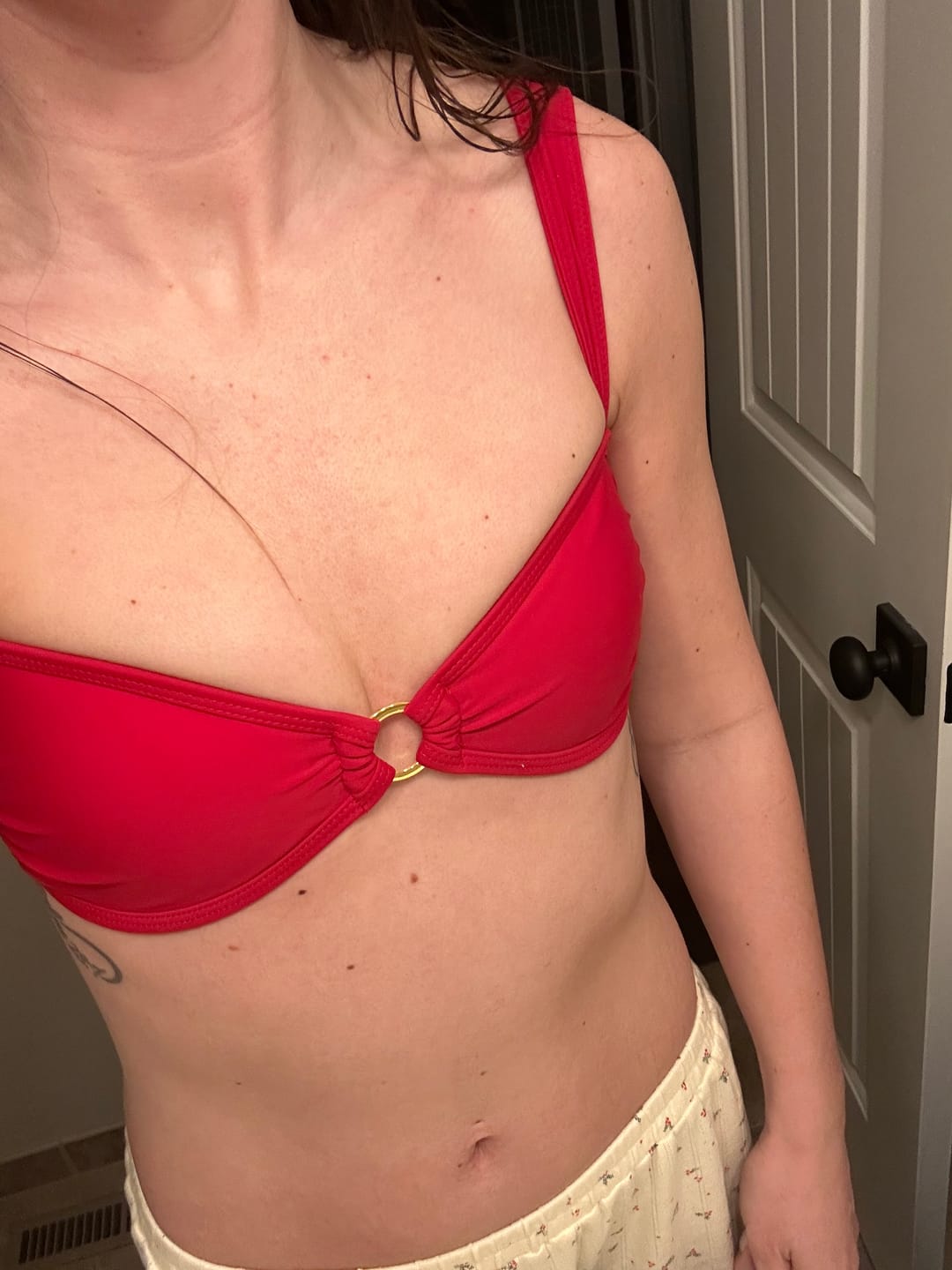 Customer photo review of BRIDGET Scarlet Red Princess Bikini Top