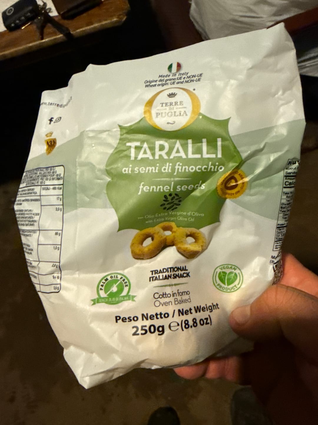 Customer photo review of Italian Taralli with Fennel Seeds, Vegan & No Palm Oil, 8.8 oz (250 g) [Expiration Date 2/6/26]
